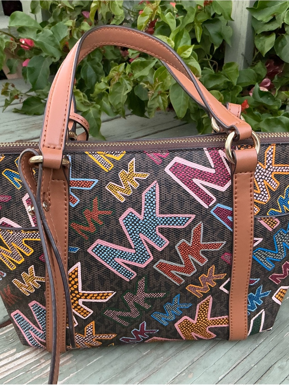 MICHAEL KORS Women’s Sullivan Leather Authentic Multi-Logo Convertible Satchel - Picture 3 of 16